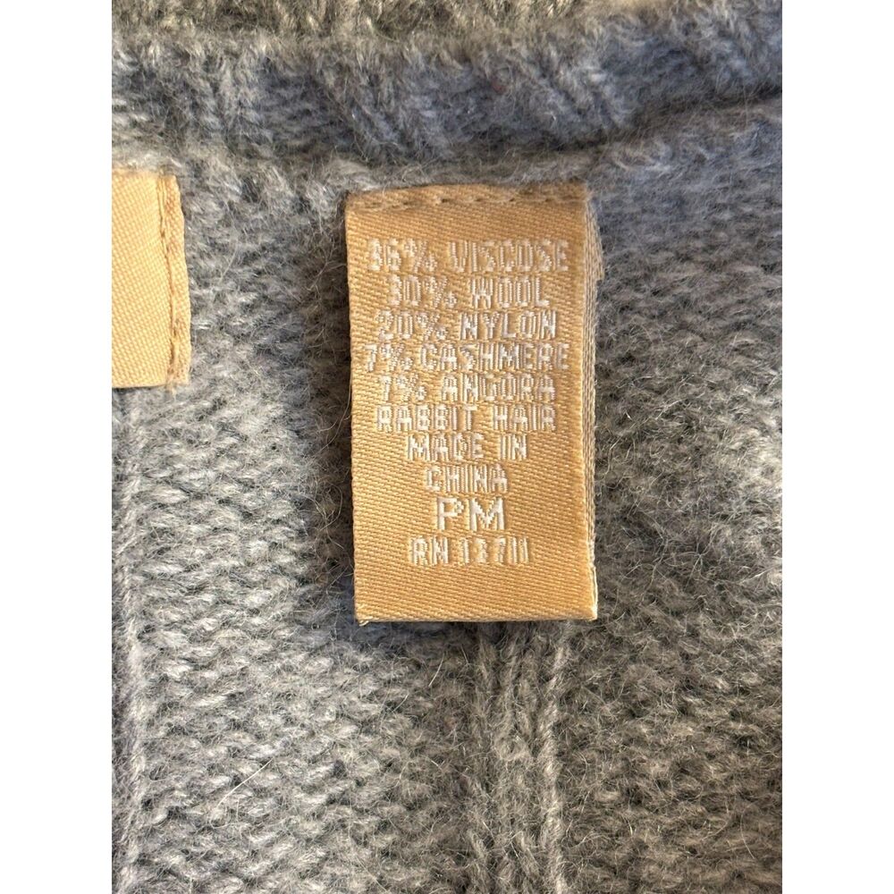 Cabincore Grey V neck womens wool cashmere angora blend‎ sweater sz p med preppy - Picture 3 of 8